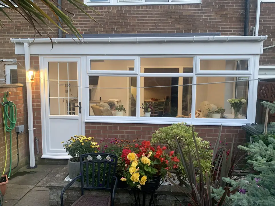 White uPVC windows and a glazed door on a rear extension in Newcastle upon Tyne